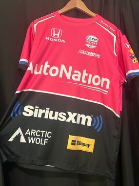 AutoNation x SiriusXM Racing Crew Tee - Pink & Black